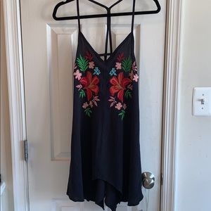 Black & Floral Coverup Dress